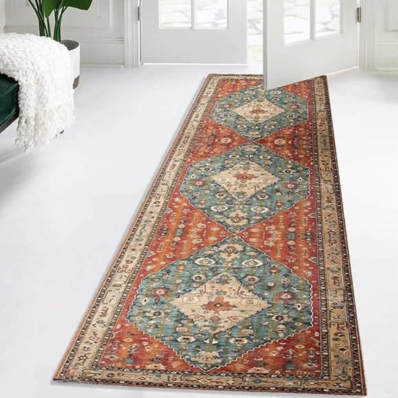 Boho Tribal Area Rug - SIZE 2x8 Hallway Bohemian Vintage Bedroom Throw Rug - Picture 3 of 6